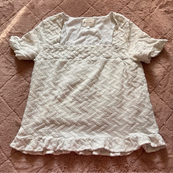 Line & Dot Short Sleeve Top Women’s Size Large - Picture 1 of 10